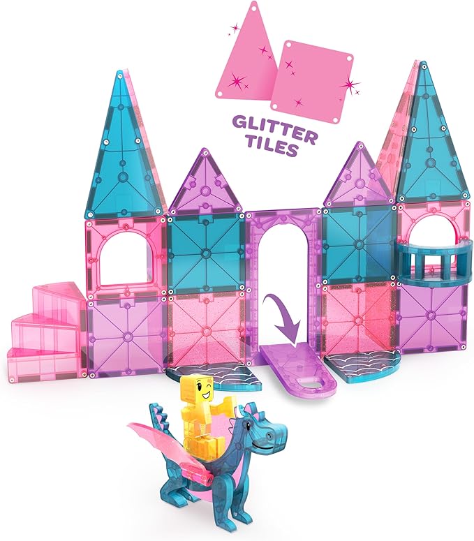 MAGNA-TILES Castle 25-Piece Magnetic Construction Set, The Original Magnetic Building Brand