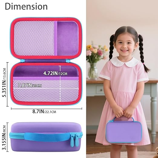 co2CREA Storage Organizer Case for 3D Printing Pen Set, Hard Case Compatible with SCRIB3D P1/Advanced, MYNT3D Super/Advanced, 3Doodler Start+/Flow/PRO and Filament Refill（Purple Case + Blue Zipper）