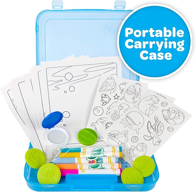 Crayola Color Wonder Mess Free Coloring Activity Set (30+ Pcs), Holiday & Christmas Gift for Toddlers, Travel Art Kit with Markers, Stamps, and Stickers, Ages 3+