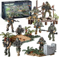 Special Forces US Military Mini Action Figures 3 Army Building Sets 9 soldiers Jungle Troopers Ghillie Suit Sniper Jungle Defence Squad Special Troops Toy10+ Kids & Parents Quality Family Time 443 Pcs