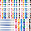 XINDUHUI 30 Pack Mini Acrylic Paint Set, 12 Colors Acrylic Paints Strips for Kids & Adults Craft Paint,420 PCS Kids Painting Kit Container Strips Storage for Home Birthday Classroom Party (420)