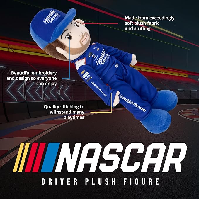 Playtime by Eimmie NASCAR-Themed Soft Baby Doll, 14-Inch Plush Racing Rag Doll for Kids, Hendrick Motorsports Kyle Larson Plush Figure, Fabric Stuffed Toy for All Ages