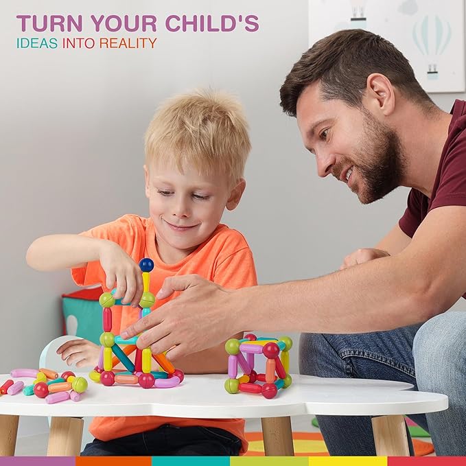 Tigerdoe 46 Pieces Magnetic Sticks and Blocks Set | Creative 3D Construction Toy for Imaginative Play and Learning | Fun for Kids and Adults
