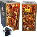 DIY Book Nook Kit with Music Box, 3D Wooden Puzzle Dollhouse with LED, Magic House Bookend for Adults and Teens, Bookshelf Decoration, Creative Gift for Friends and Family. Mira Magic House