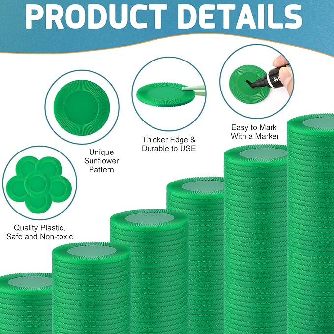 Coopay 600 Pieces Plastic Poker Chips Bingo Chip Bulk Learning Counters Disks Poker Card Game Counting Markers for Math Practice, Game Tokens and Teaching Rewards, 38 mm/ 1.5 Inches (Green)