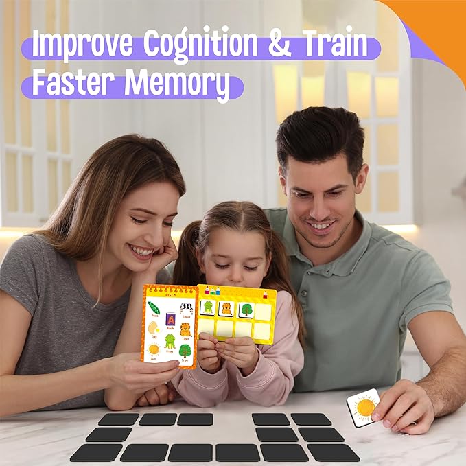 SpriteGru Magnetic First Word Matching Game, Funny Words Learning Game, Race to Collect Your Lists Educational Toy for Boys & Girls at Home