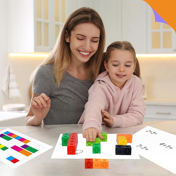 SpriteGru 300PCS Math Linking Cubes, Math Cubes Manipulative Connecting and Counting Snap Blocks for Early Math and Construction, Educational Toy for Preschool, Kindergarten, Homeschool