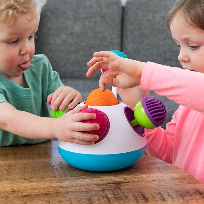 Fat Brain Toys Klickity Sensory Baby Toys, 1 Year and Up, Engaging Multi-Textured Early Developmental Toddler Activities for Tactile and Visual Stimulation