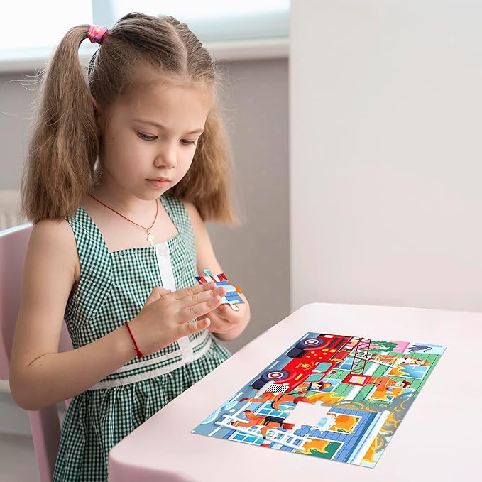 QUOKKA Puzzles for Kids Ages 3-5 - 30 Pieces Puzzles for Toddlers 2-4 - Firefighters Learning Jigsaw Puzzles for Kids 4-6 Years Old - Educational Toys for Boy and Girl