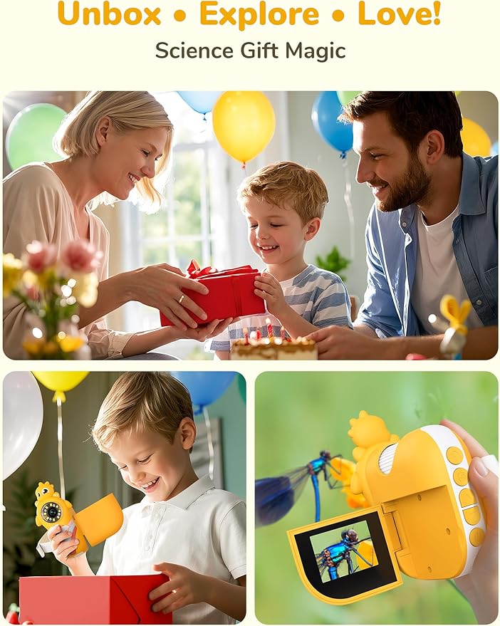 Digital Microscope for Kids - Handheld Pocket 1000X Zoom with 2" Screen Digital Kids Microscope, Portable Compact Body, for Education and Outdoor Activities
