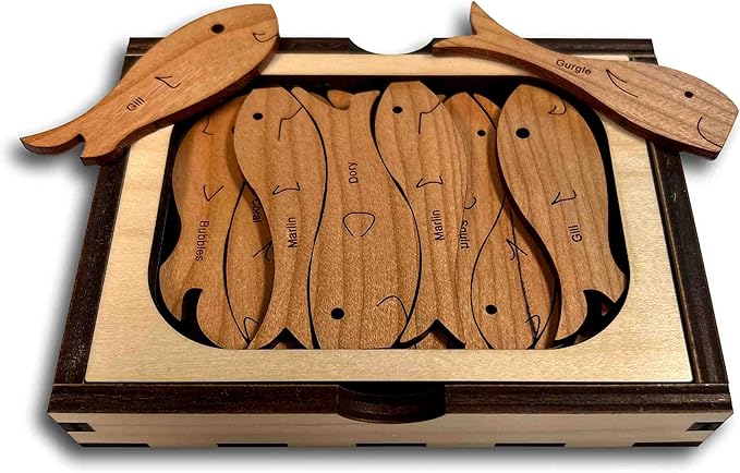 Fisherman's Dilemma Wooden Brain Teaser Puzzle - Made in USA