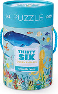 Crocodile Creek 100-Piece Jigsaw Puzzle for Kids Ages 5 and Up - Fun and Educational Table or Floor Puzzles - Storage Canister with Handle - Ocean Animals - 14” x 19” Finished