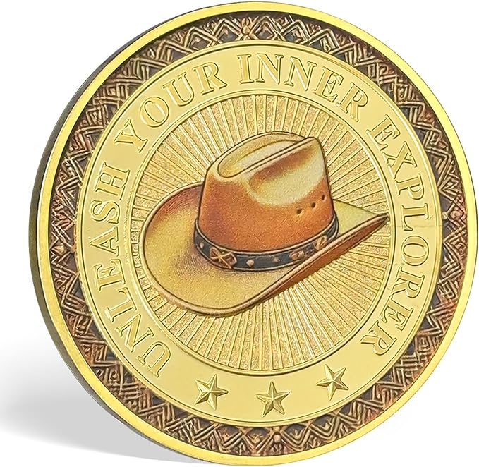 AtSKnSK Memento Mori Coin Momento Mori Coin Skull Coin Stoic Gifts Memento Mori Calendar Living Memento Mori Amor Fati Coin (Cowboy Skeleton)