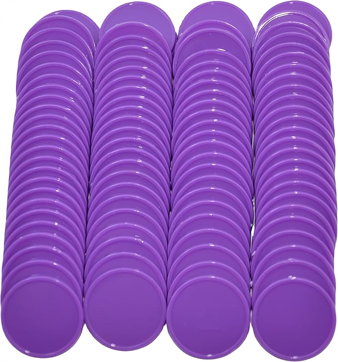 Smartdealspro Set of 100 25MM/1 Inch Opaque Plastic Learning Counting Counters Poker Chips (Purple)