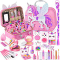 Kids Makeup Kit for Girl - Girls Makeup Kit Toys with Flying Horse Storage Case, Kids Play Makeup Set for Christmas Birthday Gift 3 4 5 6 8 10 11 12+ Years Old