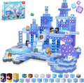 Magnetic Blocks - 100PCS Magnetic Building Block for Kids Age 3+, Transparent Magnet Cubes Blue Castle Princess Building Toy Sets, STEM Magnets Toys Birthday Gift for Boys Girls 4 5 6 7 8 9 10 11 12+