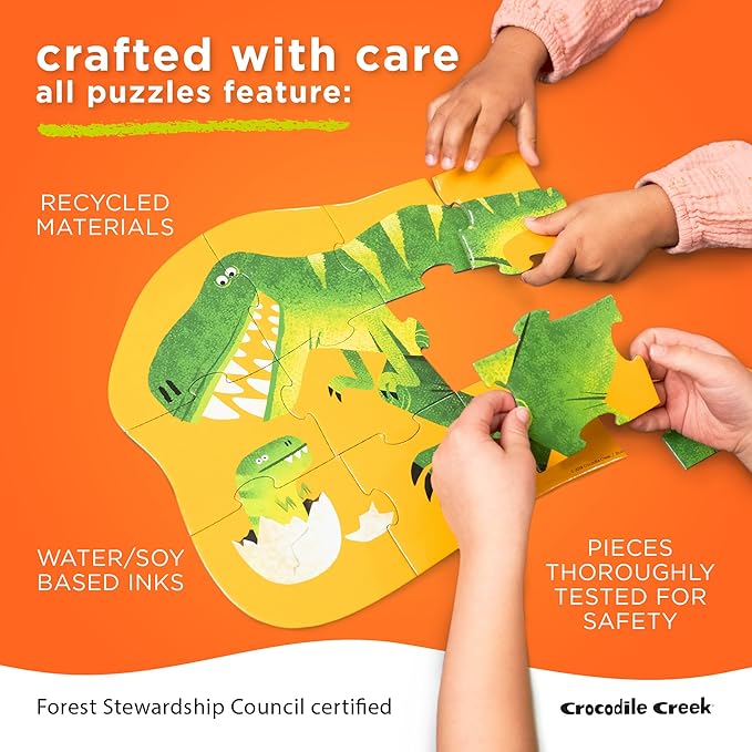 Crocodile Creek 36-Piece Jigsaw Floor Puzzle - Fun Floor Puzzles for Kids Ages 3-5 - Heavy-Duty Shaped Box for Storage - Mermaid Palace - 27" W x 20" H Finished