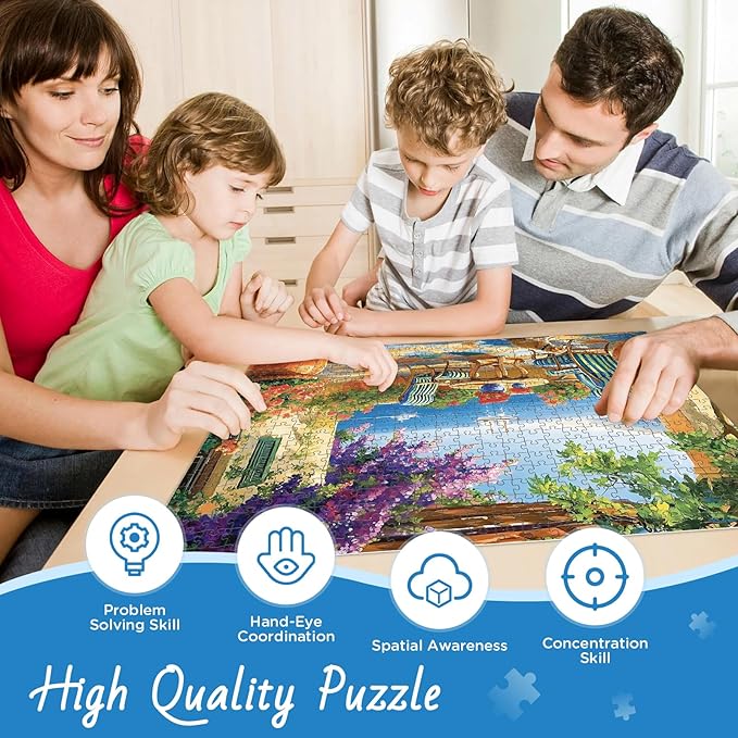 500 Pieces Puzzle for Adults, Beach and Boat Jigsaw Puzzle 500 Piece, Puppy and Colorful Flower 500 Pieces Jigsaw Puzzle, Challenging Game Home Decor Toy for Adults Kids Seniors 20.5 * 15 in