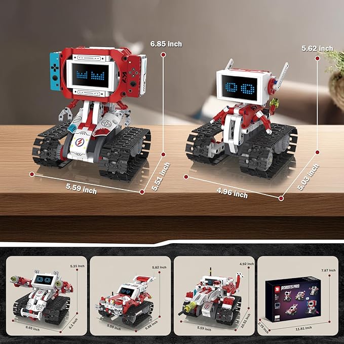 5-in-1 STEM Robot Building Kit with Remote Control & APP, Science Robot Educational Toys for Kids Age 8-16, Birthday Gifts for Boys Girls with 358 Piece