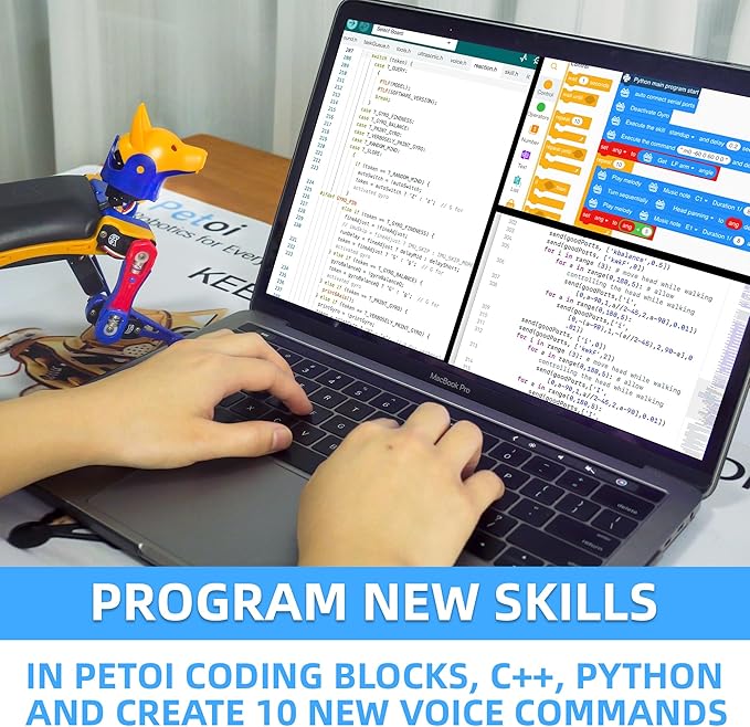 Petoi Robot Dog Bittle X (Construction) | Robotics Kit | App & Voice Control Smart Robot | Programmable Open Source Coding Robot Kit | STEM & Robotics Education for Teens, Coders, Geeks, & Students