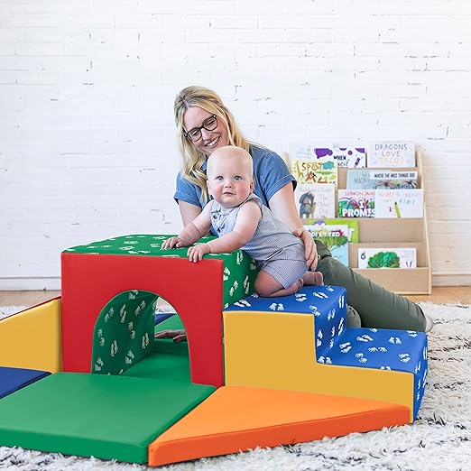 ECR4Kids SoftZone Lincoln Tunnel Climber, Toddler Playset, Assorted
