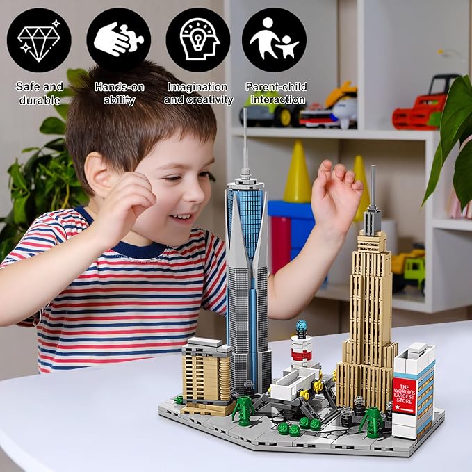 Architecture New York City，New York SkylineEmpire State Architecture Building Micro Mini Blocks Building Blocks Model Great Gifts for Kids and Adults