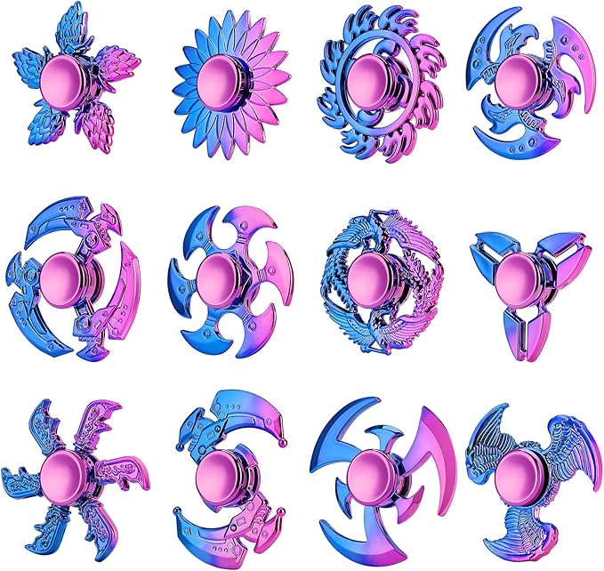 12 Pack Fidget Spinner, Halloween Fidget Spinners Bulk Sensory Fidget Toys for Kids and Adults - Halloween Party Favor Stress Relief Toy and Anxiety Reducer, Goodie Bag Fillers Classroom Prizes