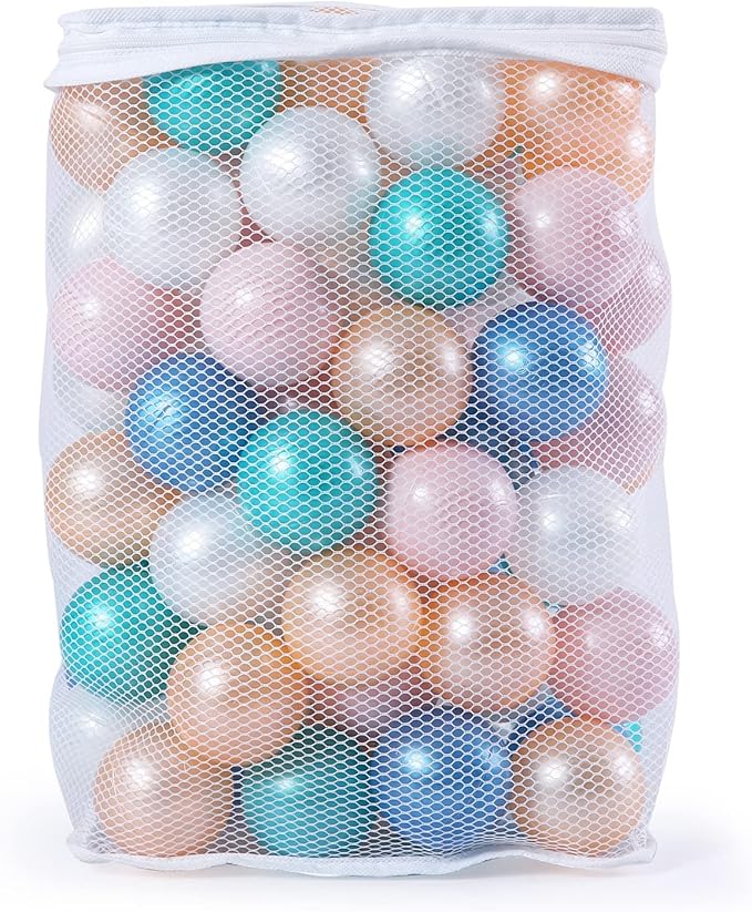 Ball Pit Balls Pack of 100 200 500 - Star and Round Set BPA Free Phthalate Free Non-Toxic Crush Proof Play Balls Soft Plastic Balls for Toddlers Baby Kids Birthday Pool Tent Party