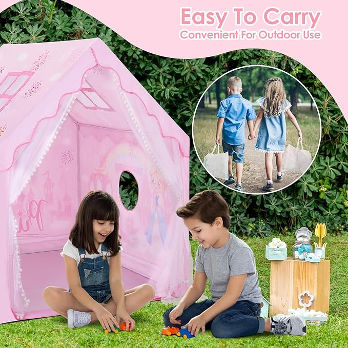 Kids Tent Toddler Playhouse for Boys Girls,Large and Foldable Kids Playtents with Windows,Portable and Lightweight Play Tent Indoor&Outdoor Gift for Children