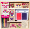 Melissa & Doug Wooden Stamp Set: Friendship - 9 Stamps, 5 Colored Pencils, and 2-Color Stamp Pad - FSC Certified