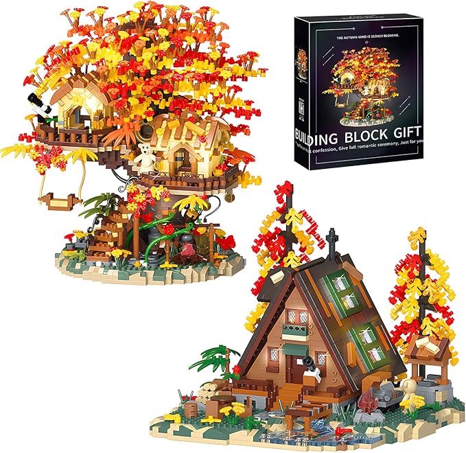Cherry Blossom Bonsai Tree House Building Blocks Set Plants Flowers Treehouse Architecture Micro Mini Block Kits Gift for Adults and Kids（2725 Pieces）