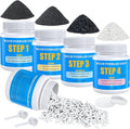 Rock Tumbler Polishing Grits and Ceramic Tumbling Media Kit | Essential for Polishing, 4 Steps Rock Tumbling Refill Media, Polish up to 25 lbs of Rocks, Work with Any Rock Tumblers, For More Tumbles