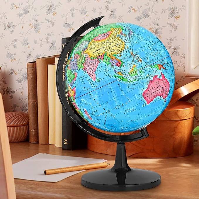 GOCHANGE Classroom Globes Elementary, 13in Political Teaching Globe with Countries & Capitals & State Capitals, Large Globes for Adults & Children