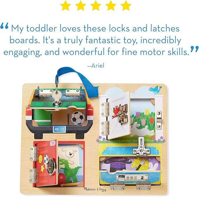 Melissa & Doug Locks and Latches Board Wooden Educational Toy