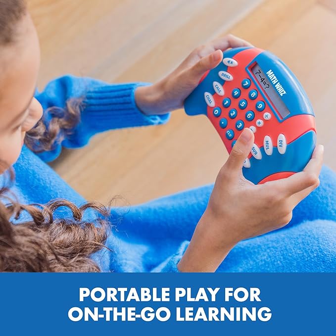 Educational Insights Math Whiz - Electronic Math Games, Addition, Subtraction, Division, and Multiplication Game, Handheld Games for Kids, Interactive STEM Learning Tools for Ages 6+