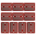 Solderable Breadboard Mini PCB Board Gold-Plated Solder Breadboard for DIY Electronics Projects Apply to Soldering Projects 2.0"x1.5" Mixed Color(Pack of 10 Pcs,RED)