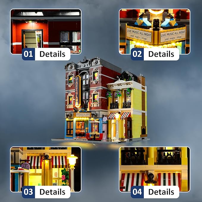 LED Light Kit for Lego 10312 Jazz Club Set, Compatible with Lego 10312 Building Blocks Model(Not Include Blocks Set)