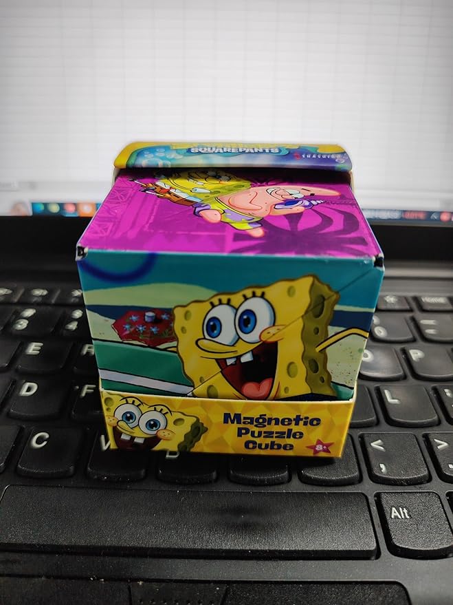 SHASHIBO Spongebob Squarepants Shape Shifting Box - STEM Magnetic Fidget Cube That Transforms Into Over 70 Shapes, Download Fun in Motion Toys Mobile App (Beach Buddies)