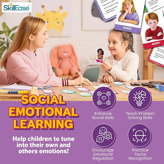 Exploding Emotions Flashcards and Game: 2 in 1, Hilarious Family Fun, Social Emotional Learning, Feeling Cards for Kids, Teaches Social Skills, Autism