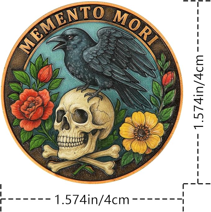 Memento Mori Memento Vivere Dual Sided Challenge Coin - Skull & Tree of Life Design Motivational Token - Inspirational Gift