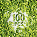 100 Piece Classic Building Blocks, Grass Green, Compatible with Lego Parts (Color: Green)
