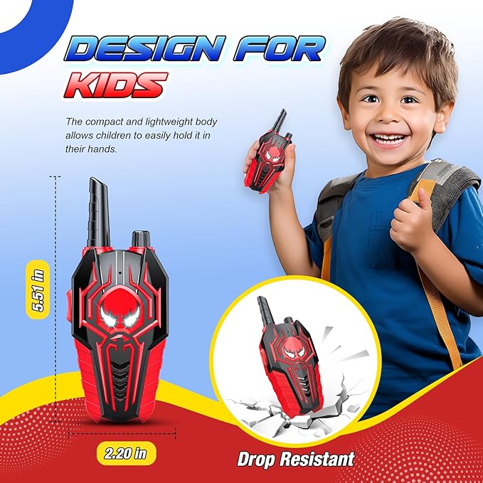 Kids Walkie Talkies for Boys: Toys Gifts for 3 4 5 6 7 8 Year Old Boys Kids Walkie Talkies 2 Pack Outdoor Hiking Toy Age 3-8 Year Old Boy Girl Christmas Birthday Gifts Ages 5-7 Stocking Stuffers