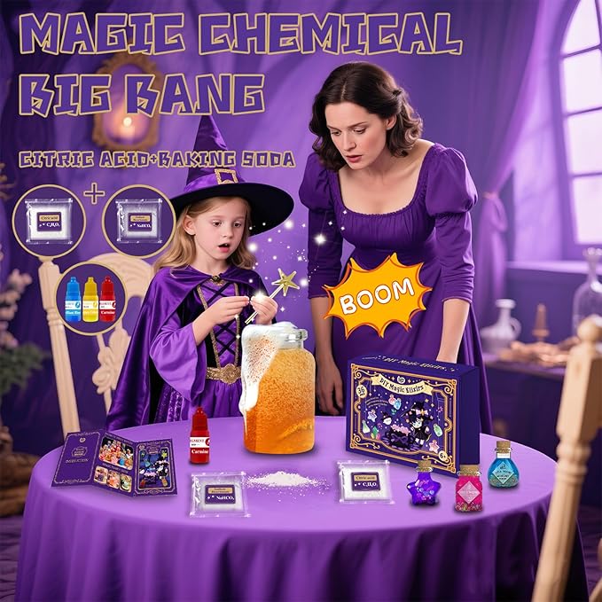 KIDDYCOLOR Magic Potion Kit for Kids - 12 Mixed Fairy Potion Bottles, Art Craft & Decoration Toys for Girls Ages 6 7 8 9 10 12+ Year Magical Workshop Kit for Boys Girls Birthday Party Gift, Christmas