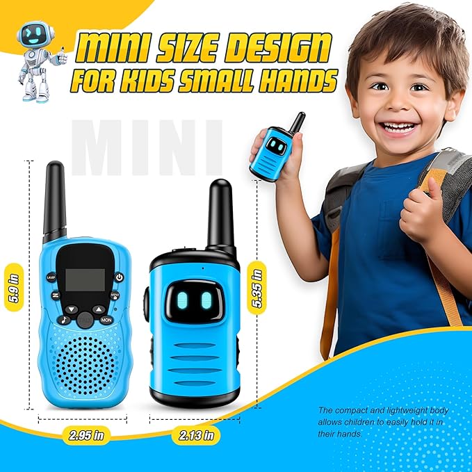 Kids Walkie Talkies Toys for Boys: comedyfun Mini Robots Walkies Talkies 2 Pack Boys Toy for 3 4 5 6 7 8 Year Old Camping Outdoor Games Christmas Birthday Gifts Age 4 5 6 7 8 Year Old Stocking Stuffer