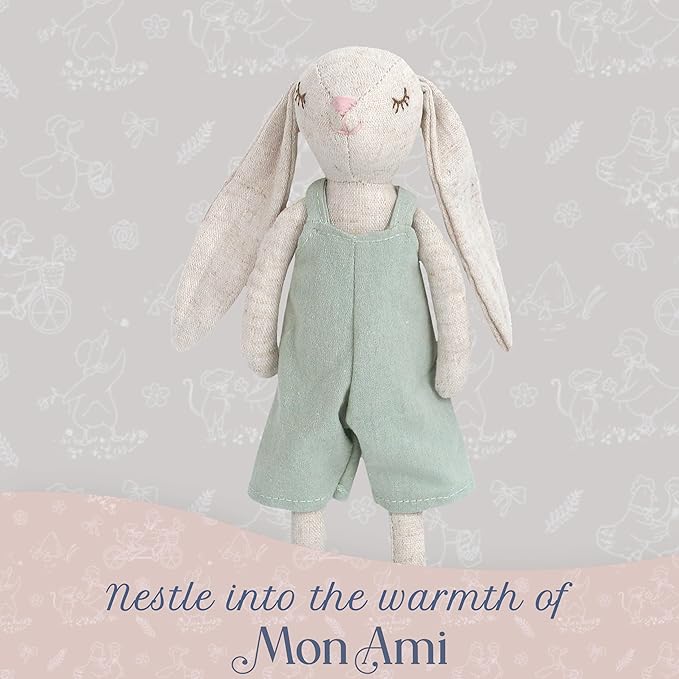 MON AMI Billy The Bunny Stuffed Doll - 9", Soft & Cuddly Plush Animal Doll, Use as Toy or Room Décor, Great Gift for Kids of All Ages