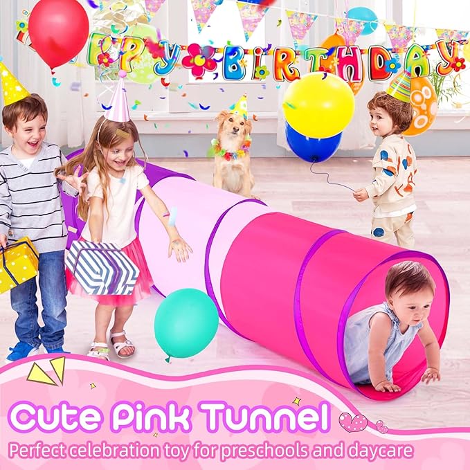 Kids Play Tunnel Tent for Toddler, 6-ft Pop Up Crawl Tunnel Toy for Baby Infant Children or Dog Cat, Collapsible Gift for Boy and Girl Play Tunnel Indoor and Outdoor Game