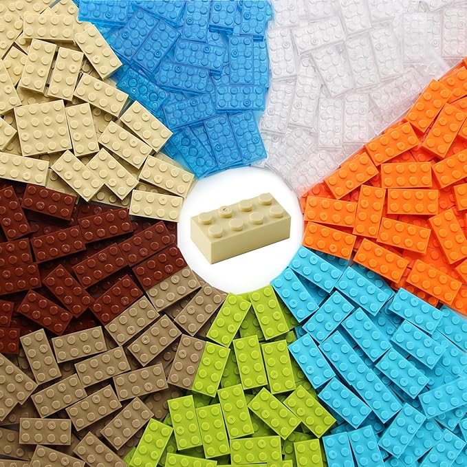 Feleph 2x4 Bricks 320 Pieces New Multicolored Classic Parts Building Creative Play Set Blocks Toy Accessories Compatible with 3001 Major 8 Color