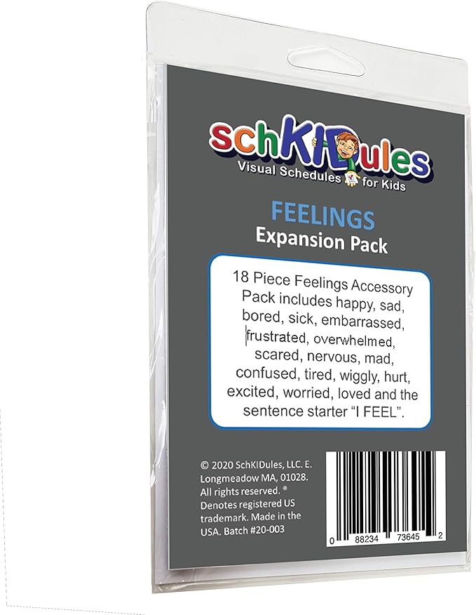 SchKIDules® Feelings Magnets for Kids and Special Needs - Teaching Social Emotional Learning and Expression - 17 Diversified Emotions Plus an I Feel Sentence Starter Included