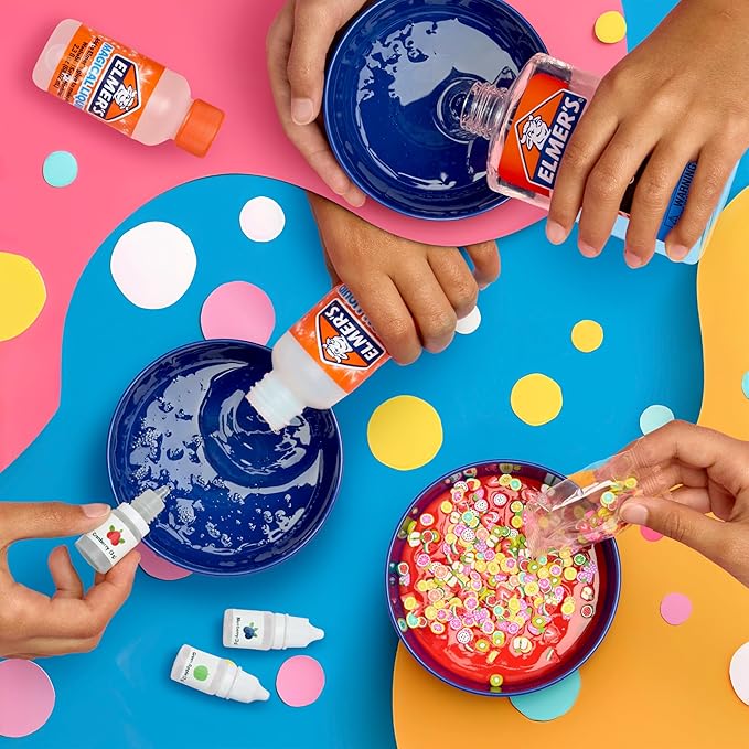 Elmer's Fruity Fusion Slime Kit, Includes Elmer's Clear Glue, Magical Liquid Slime Activator, Clay Color Pigments, Scents, Mixing Bowl, Spoon, 20 Piece Kit