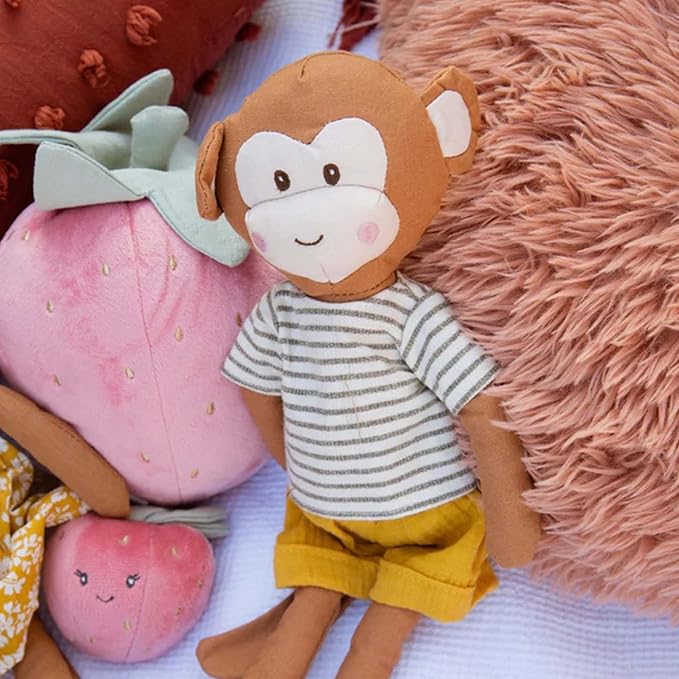 MON AMI Magee Boy Monkey Doll – 15”, Monkey Plush Toy, Stuffed Animal Toy, Use as Toy or Nursery Room Decor